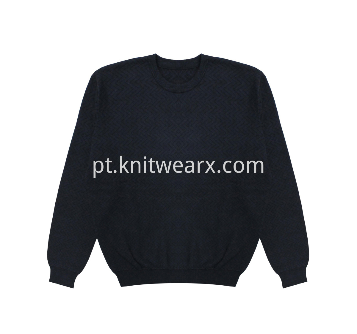 Men's Knitted Twill Jacquard Oversize Crewneck Pullover